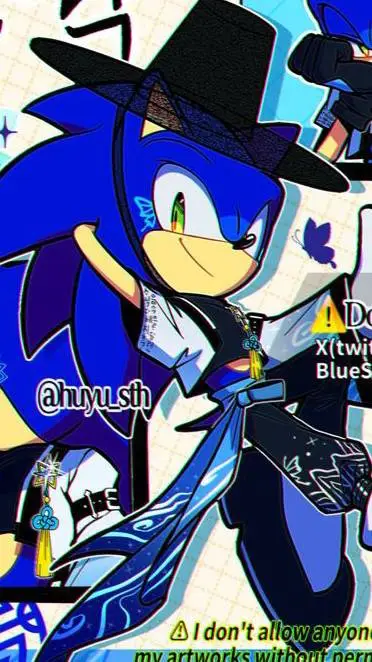 ai character: Sonic (K-pop 🫐)  background
