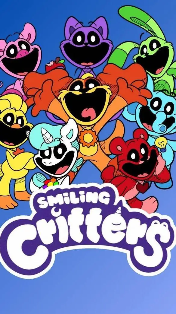 ai character:  smiling critters background