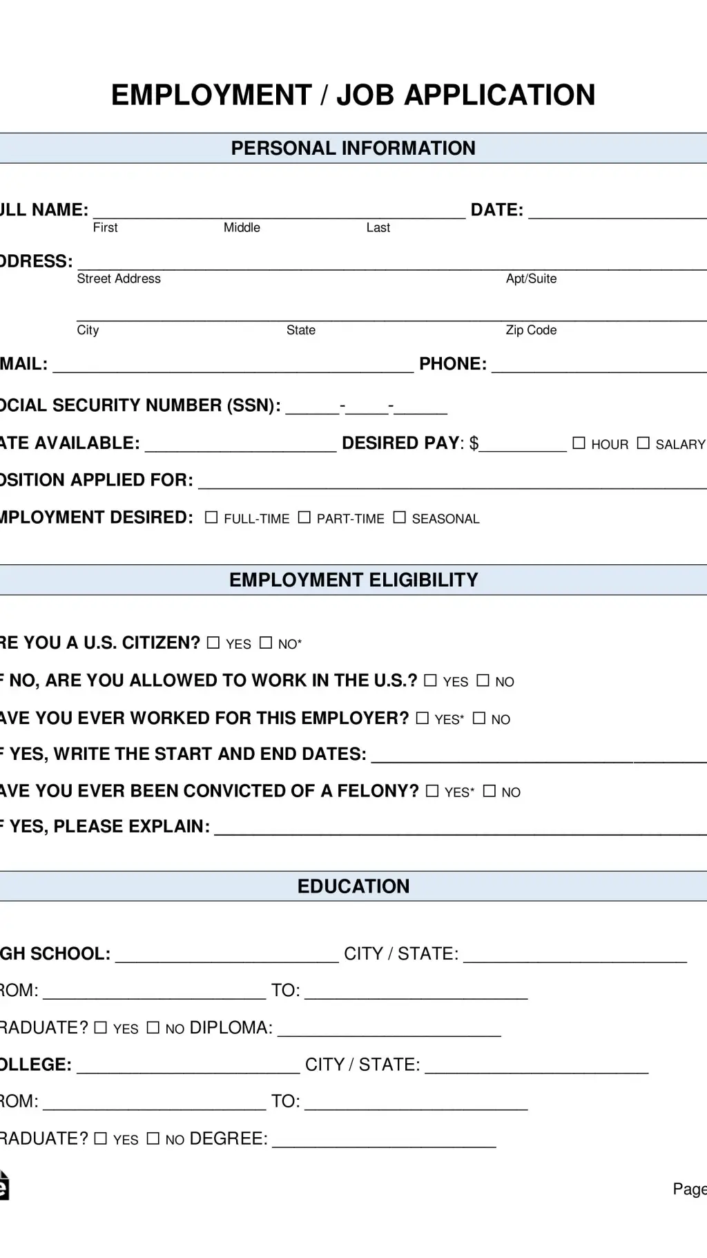 ai character: JOB APPLICATION background
