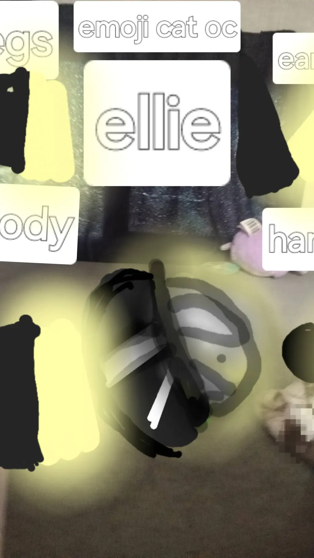 ai character: emoji cat  background