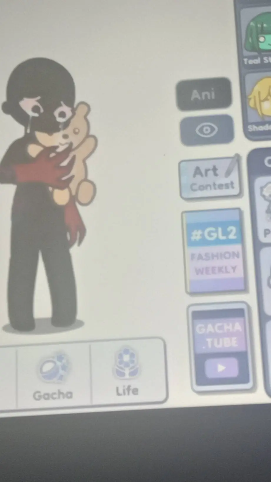 ai character: peekaboo glitch background