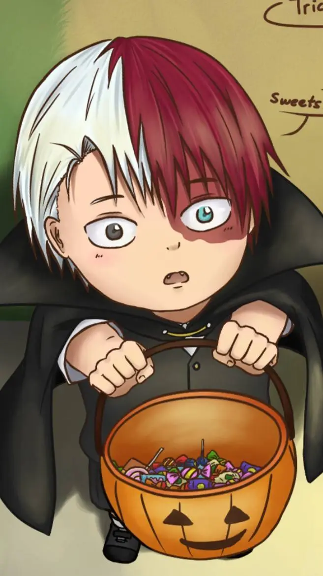 ai character: MHA Halloween background