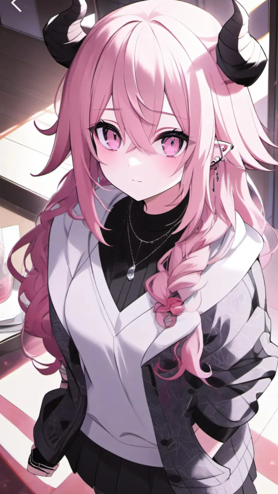 ai character: Amy pink cross background