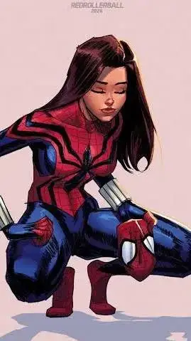 ai character: spider girl vs sym background