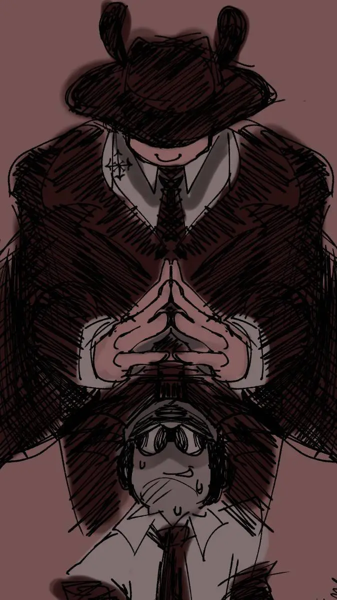 ai character: doublefedora  background