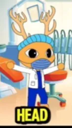 ai character: Donut on head background