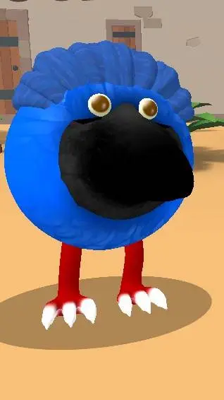 ai character: un pollo azul background