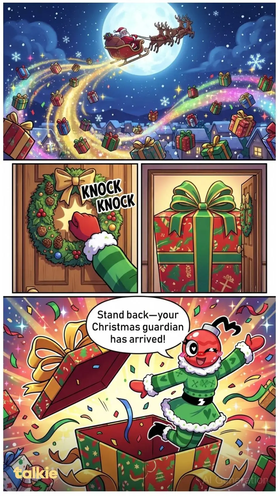 ai character: dw Christmas background