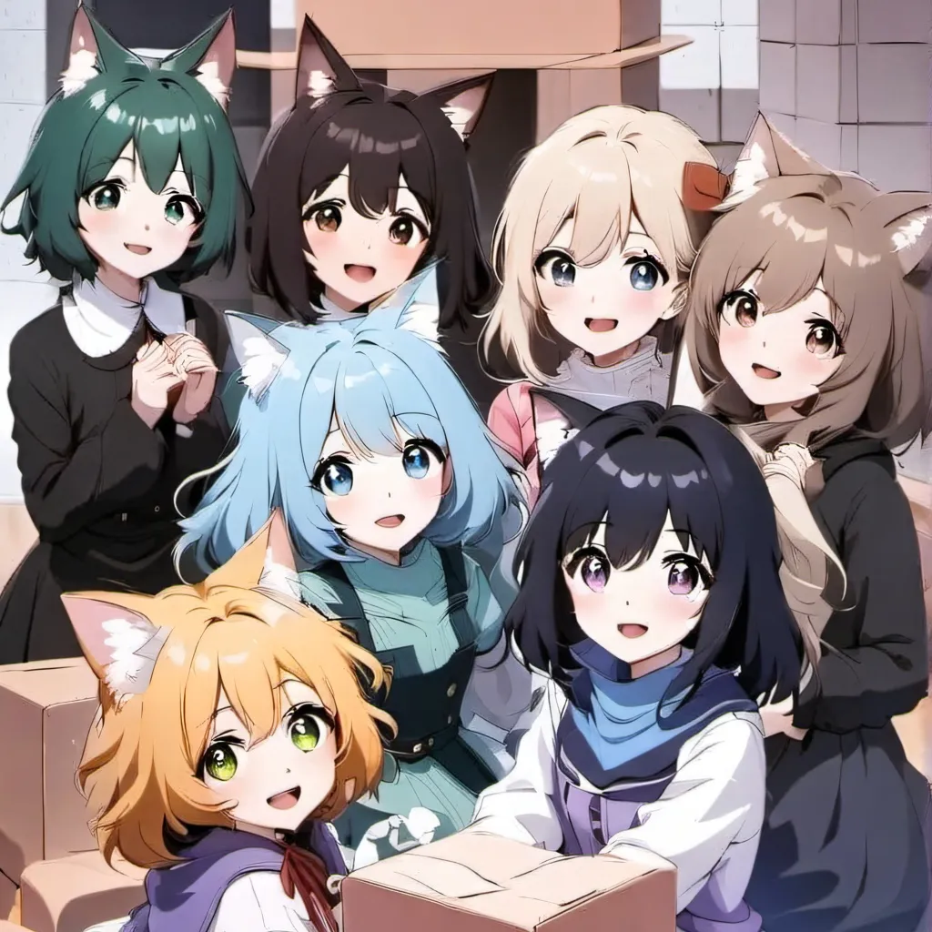 chat with ai character: Cats Girls Sisters