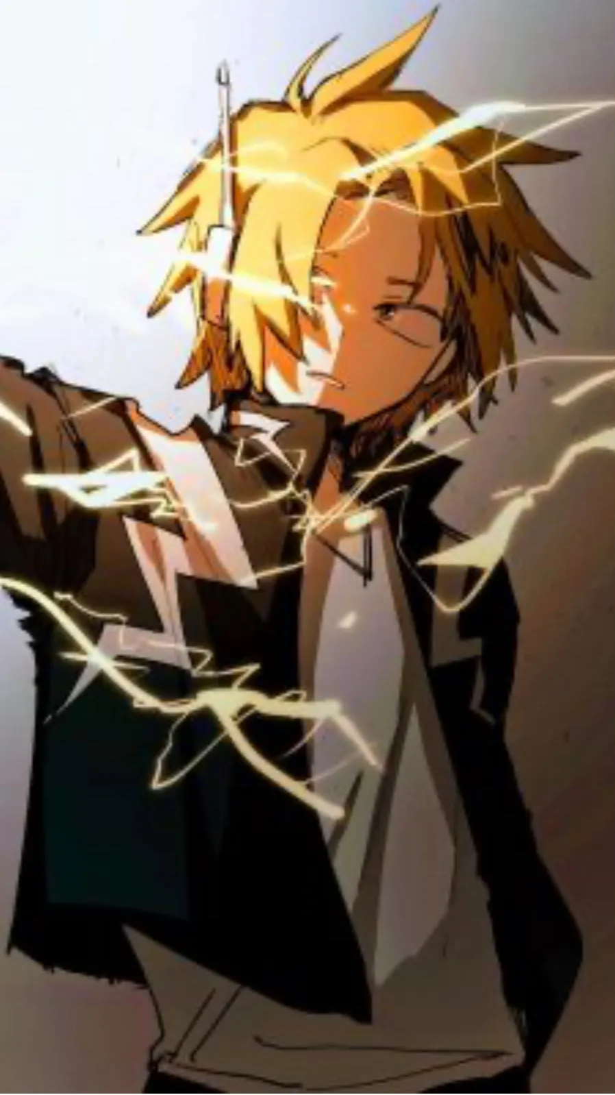 ai character: Denki Kaminari  background