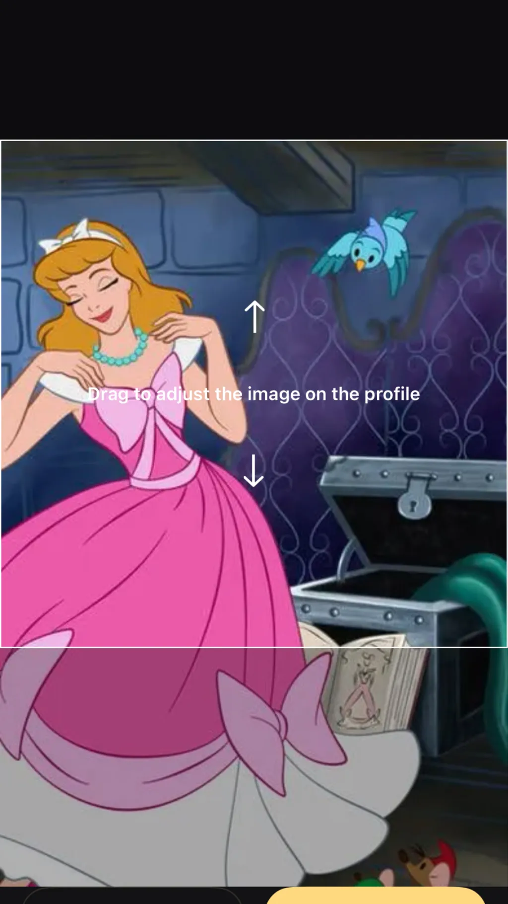 ai character: Pink Cinderella  background