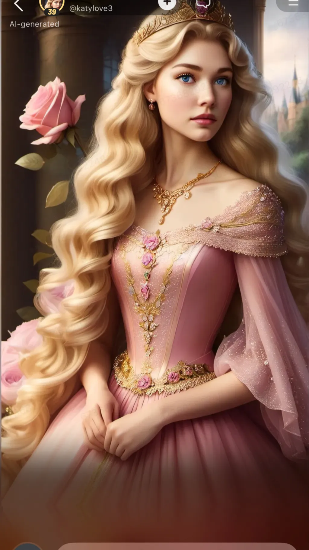 ai character: Aurora  background