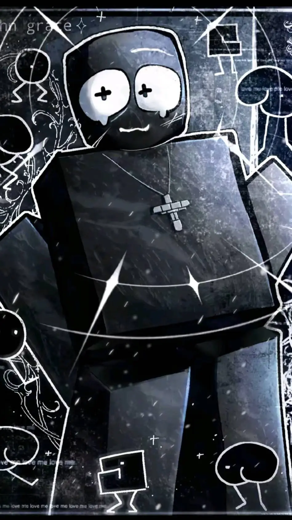 ai character: ✝️-John Grace-🖤 background