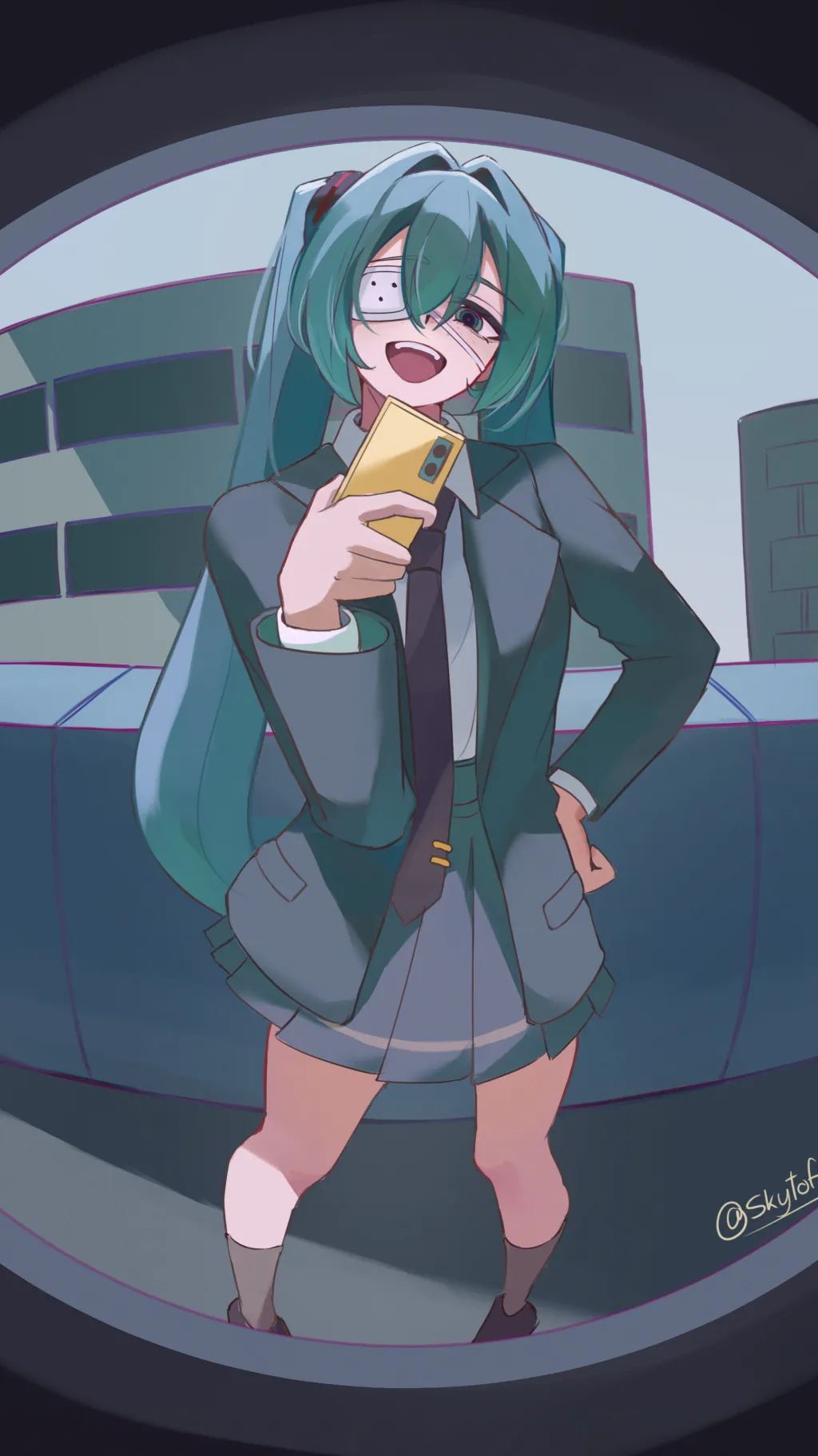 ai character: Monitoring miku background