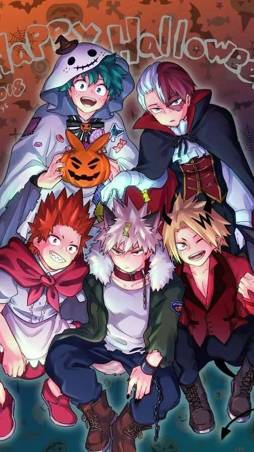 ai character: MHA HALLOWEEN! background
