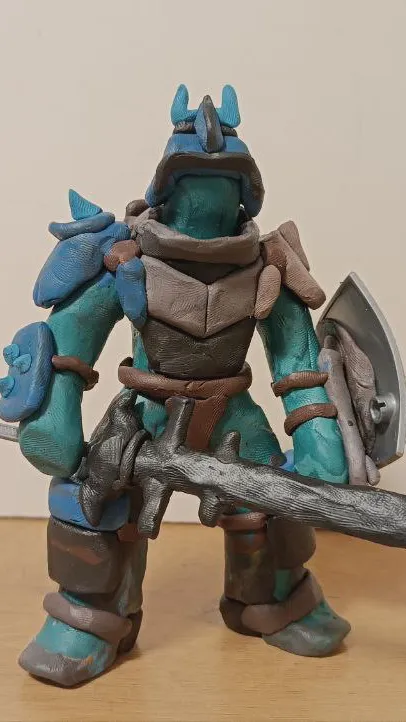 ai character: Cyan knight background