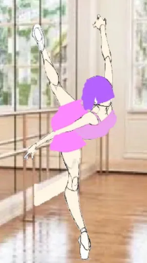 ai character: Killer ballerina background