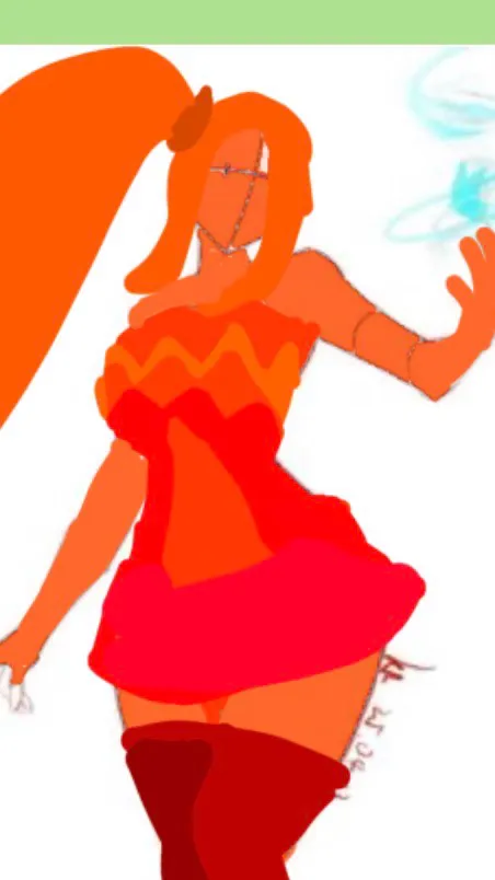 ai character: Fire goddess background