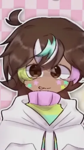 ai character: Cosmo🩵🤍💜💚 background