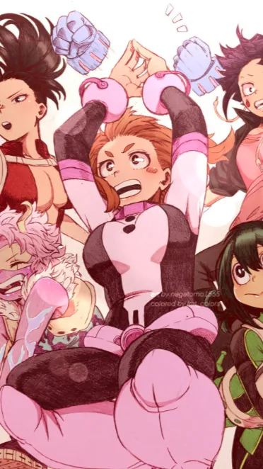 ai character: Mha girl group  background