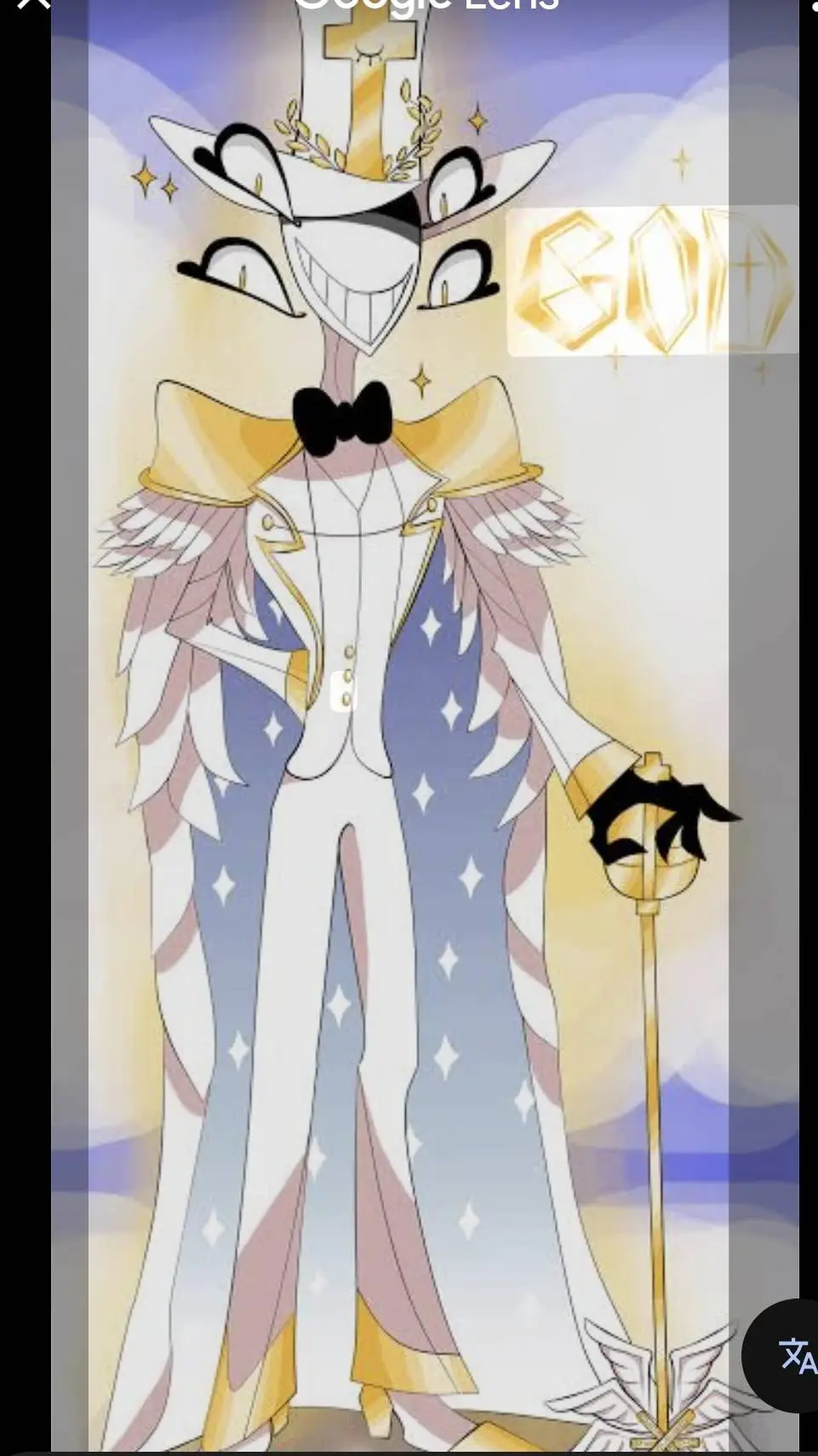 ai character: God hazbin hotel background