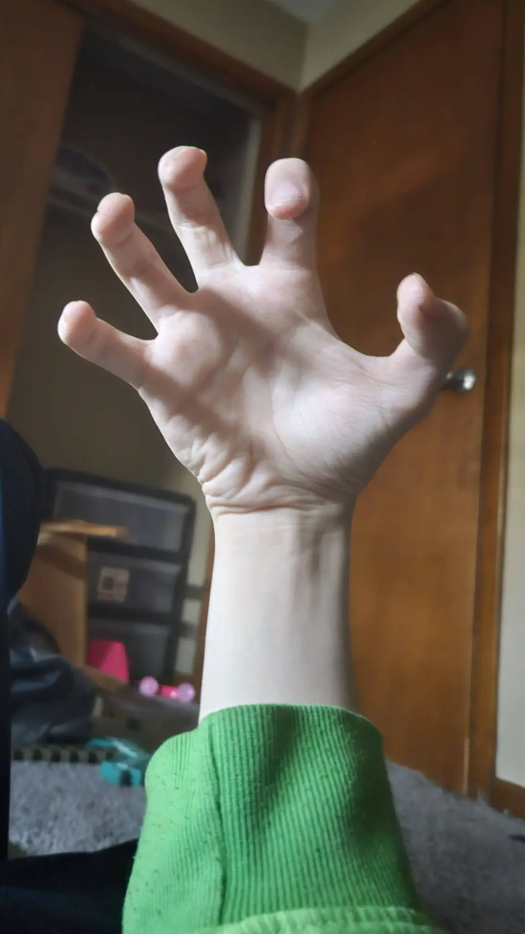 ai character: hand 2 background