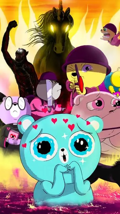 ai character: 🦄🐻-Unicorn Wars-🐻🦄 background