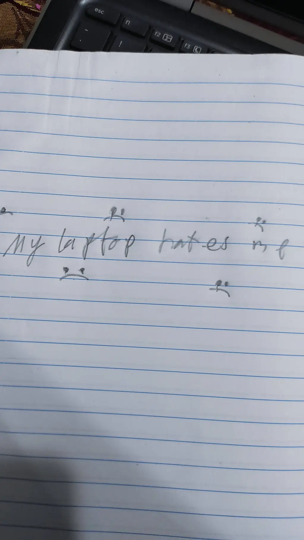 ai character: My laptop hates me background