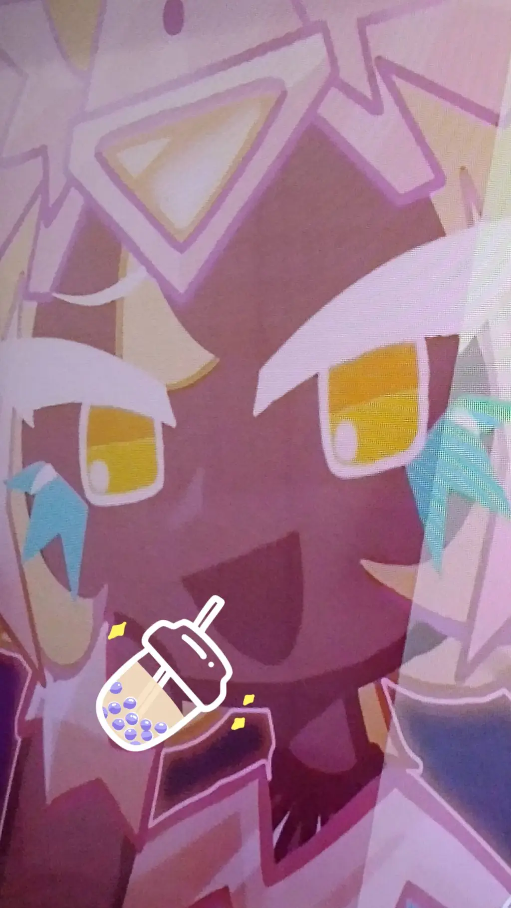 ai character: golden cheese Boba background