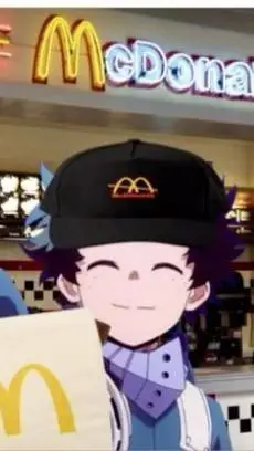 ai character: MHA DEKU MCDONALD background