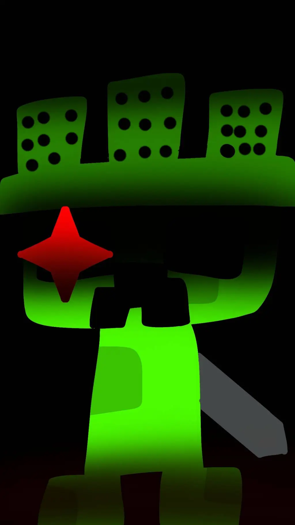 ai character: Creeper 1X4  background