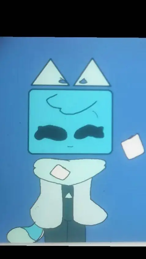 ai character: cube kitty! background