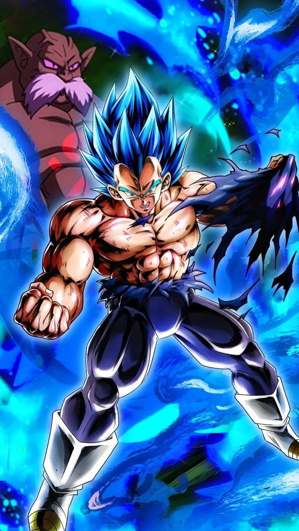 ai character: vegeta blue Evol background
