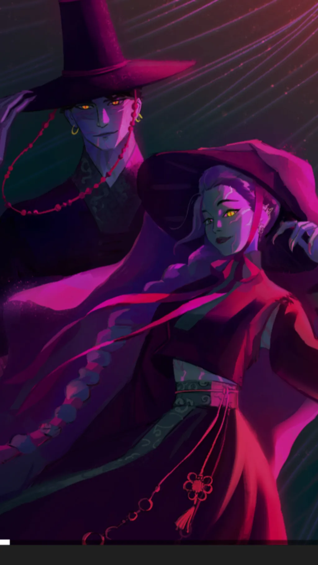 ai character: Rujinu 💜🖤 background