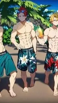 ai character: MHA BEACH boy ver. background