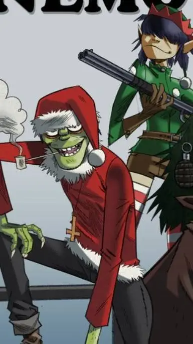 ai character: murdoc n Noodle  background