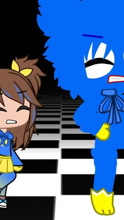ai character: Huggy Wuggy stuck background