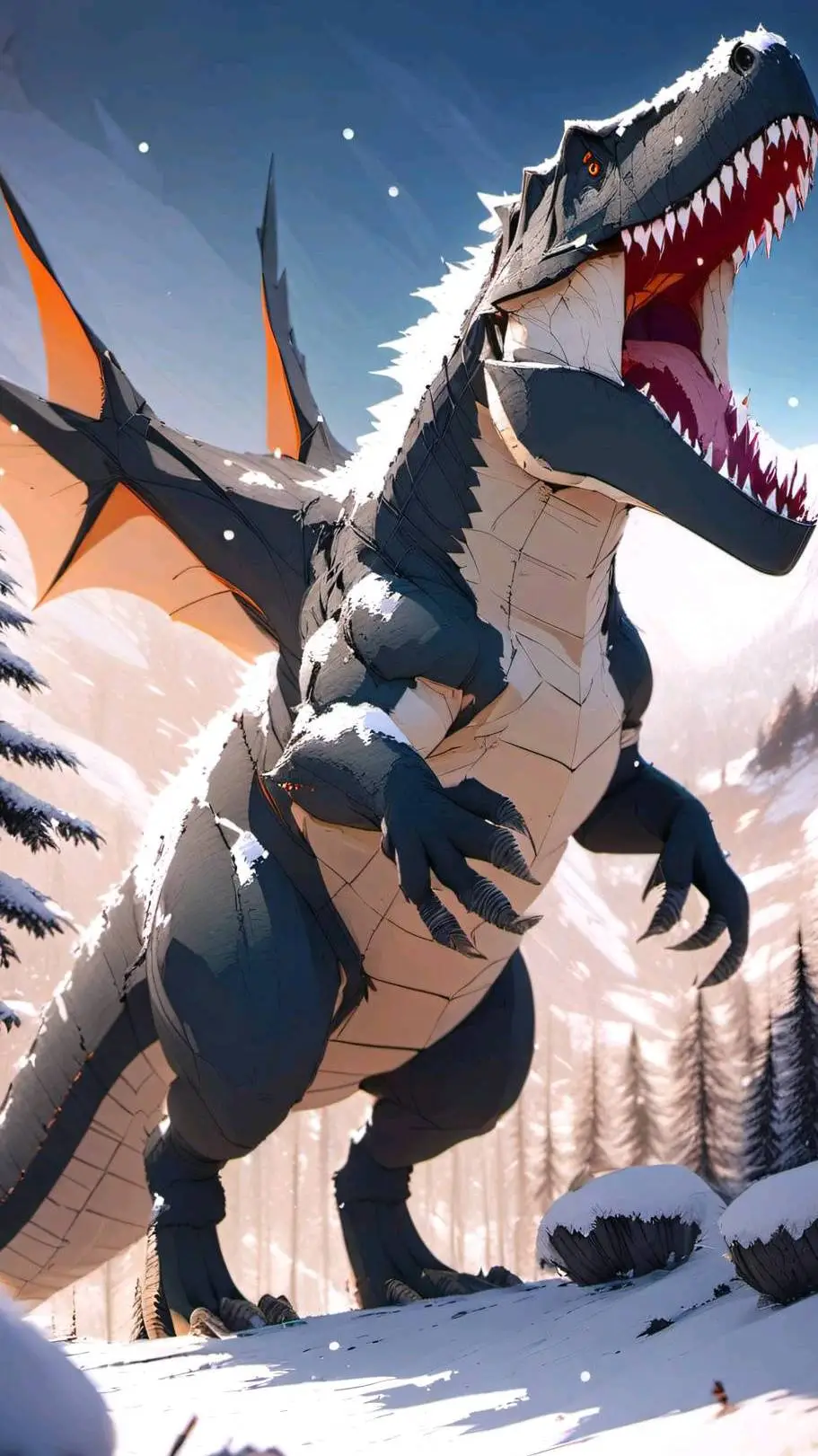 ai character: flying t-rex background