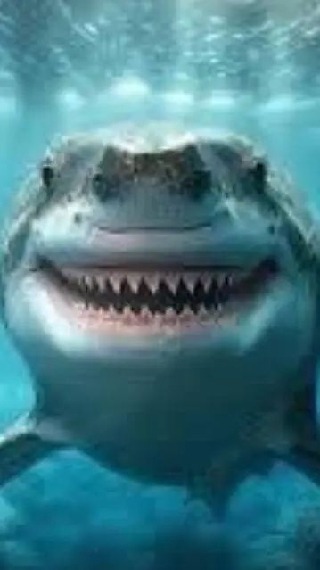ai character: happy shark  background