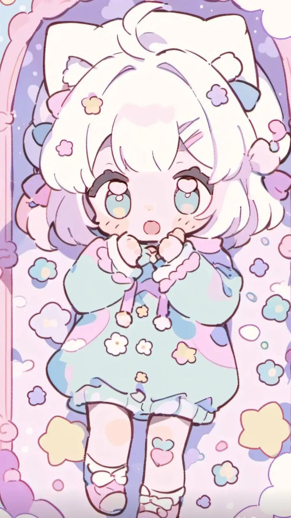 ai character: baby neko  background