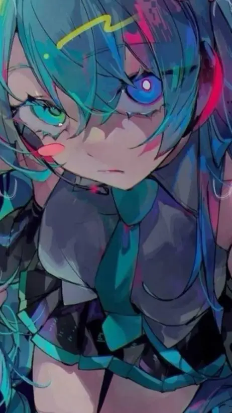 ai character: Dark Miku  background