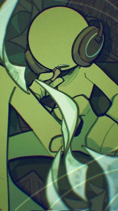 ai character: Green background