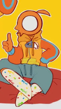 ai character: Orange background