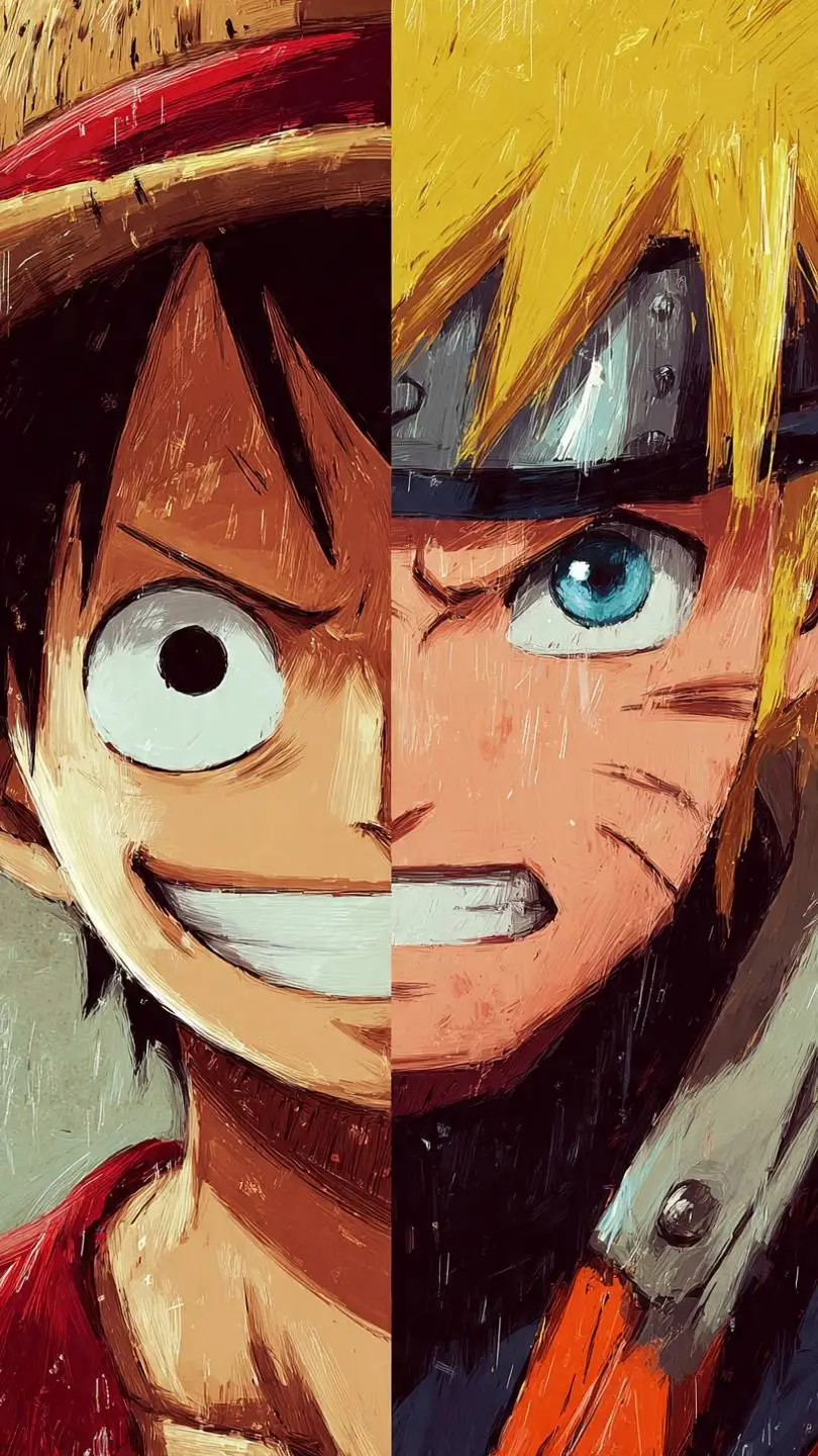 ai character: Naruto e One Piece background