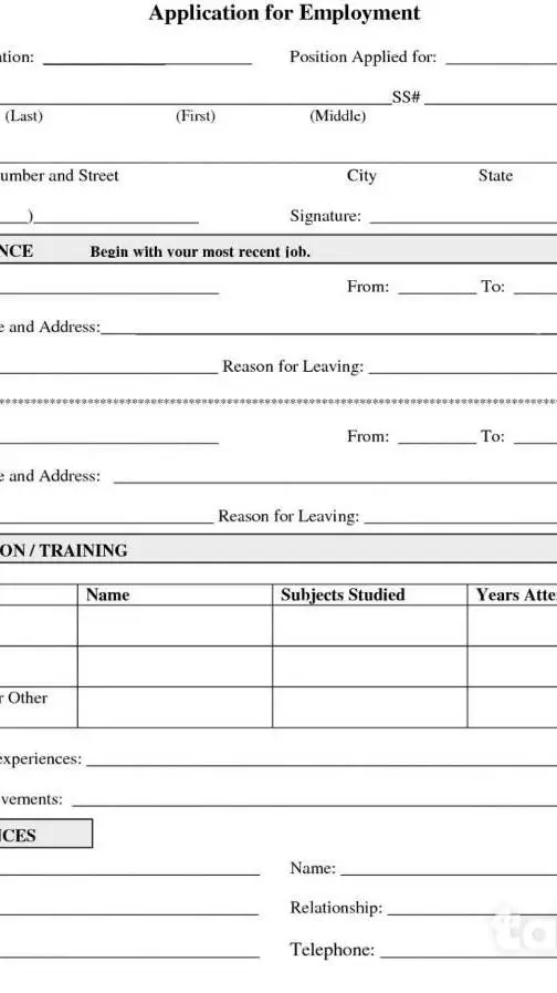 ai character: Job form background