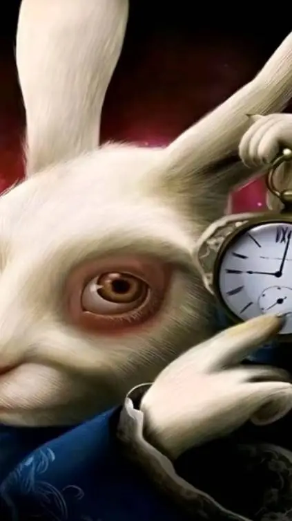 ai character: conejo reloj background