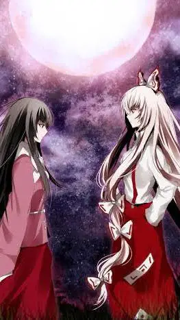 ai character: Kaguya vs Mokou background