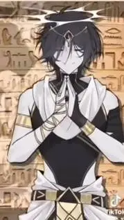 ai character: 🩶two time x azure💜 background