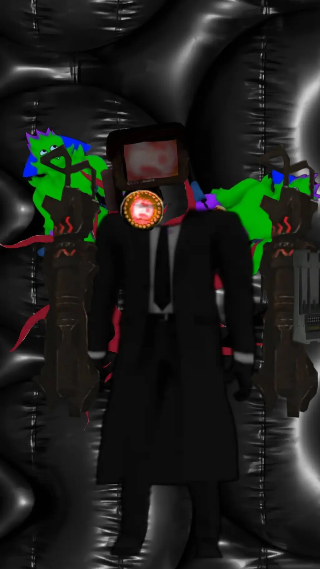 ai character: red cameraman background