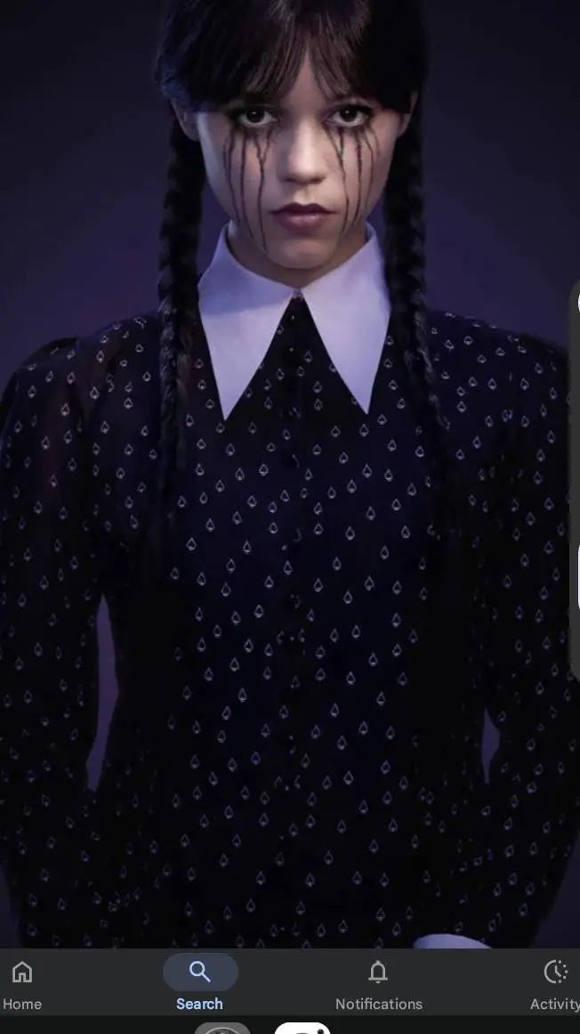 ai character: Wednesday addams  background